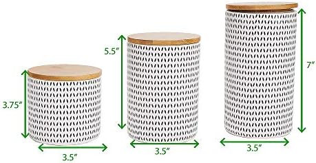 Mind Reader Small, Medium, Large Ceramic Lids, 3 pc Round Canister Sets, Food Storage Jar Contain... | Amazon (US)