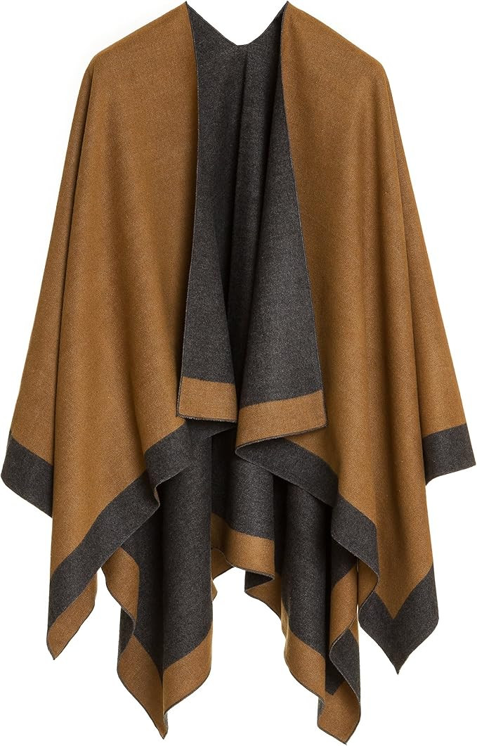 Women's Shawl Wrap Poncho Ruana Cape Cardigan Sweater Open Front for Spring Fall Winter | Amazon (US)