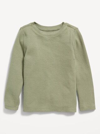 Unisex Long-Sleeve Thermal-Knit Solid T-Shirt for Toddler | Old Navy (US)