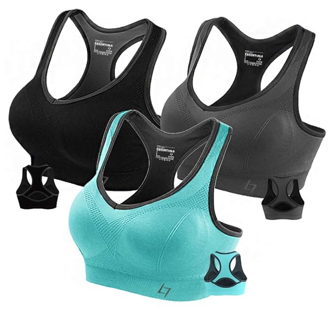 FITTIN Racerback Sports Bras - Padded Seamless Med Impact Support for Yoga Gym Workout Fitness | Amazon (US)