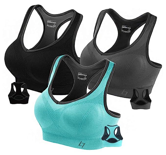 FITTIN Racerback Sports Bras - Padded Seamless Med Impact Support for Yoga Gym Workout Fitness | Amazon (US)