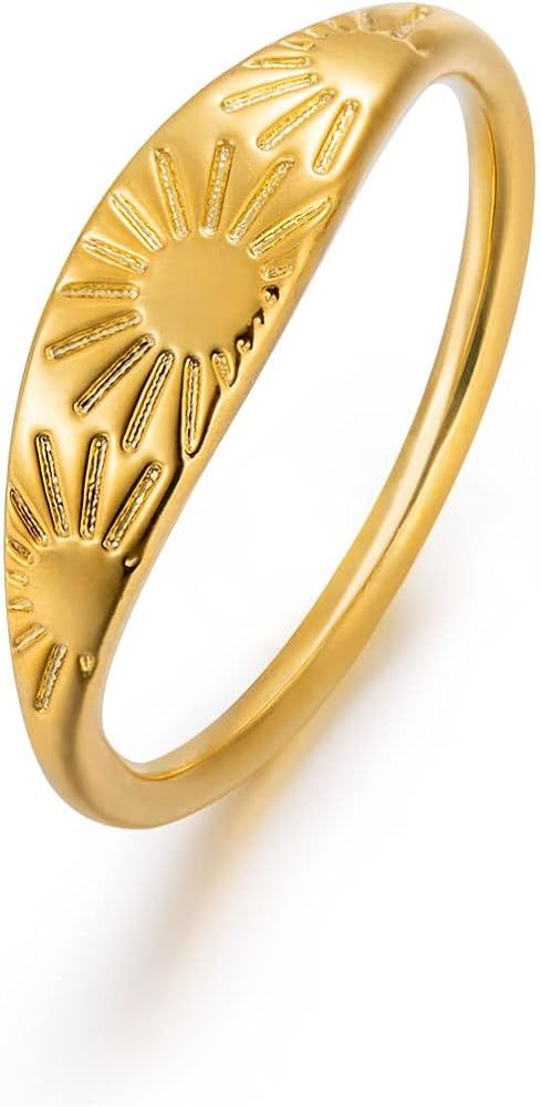 Uga Sunshine Phase Minimal Ring You Are My Uga Sunshine Simple Ring Delicate Stacking Finger Dain... | Amazon (US)