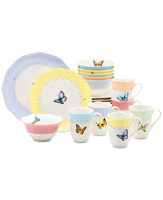 Butterfly Meadow Color 24 Pc. Dinnerware Set, Service for 6 | Macy's
