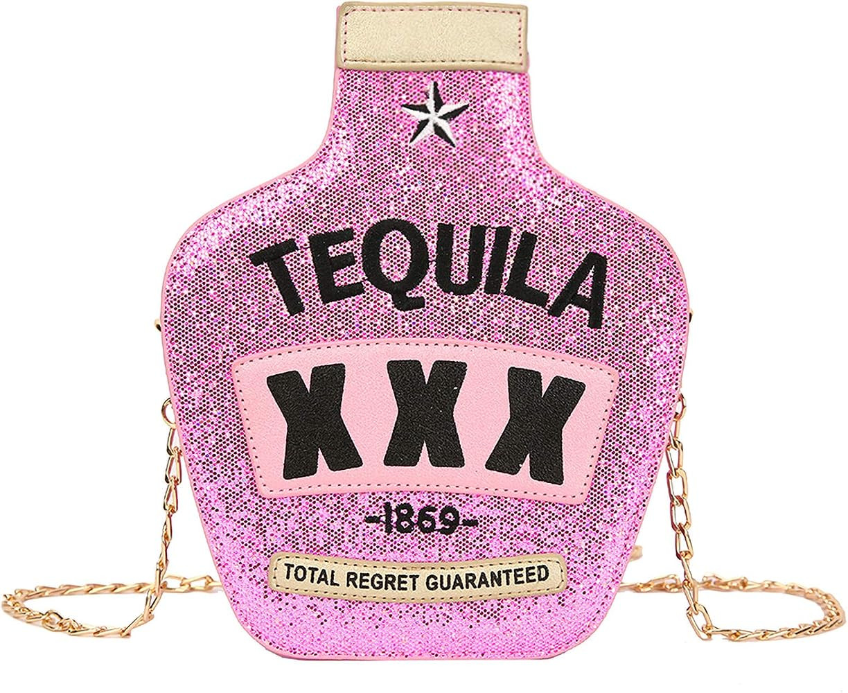 Fozehlad Women Cute Sequins Crossbody Bags Tequila Bottle Shaped Shoulder Handbags Elegant Evenin... | Amazon (US)