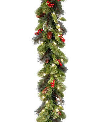 National Tree Company 9' Crestwood Spruce Garland with 50 Soft White Lights & Reviews - Shop All ... | Macys (US)