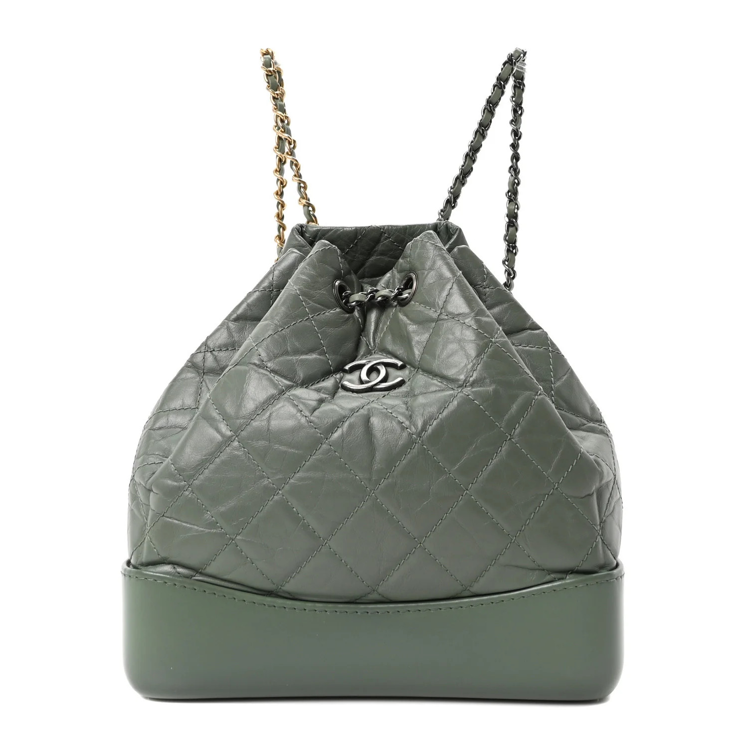 Aged Calfskin Quilted Small Gabrielle Backpack Green | FASHIONPHILE (US)