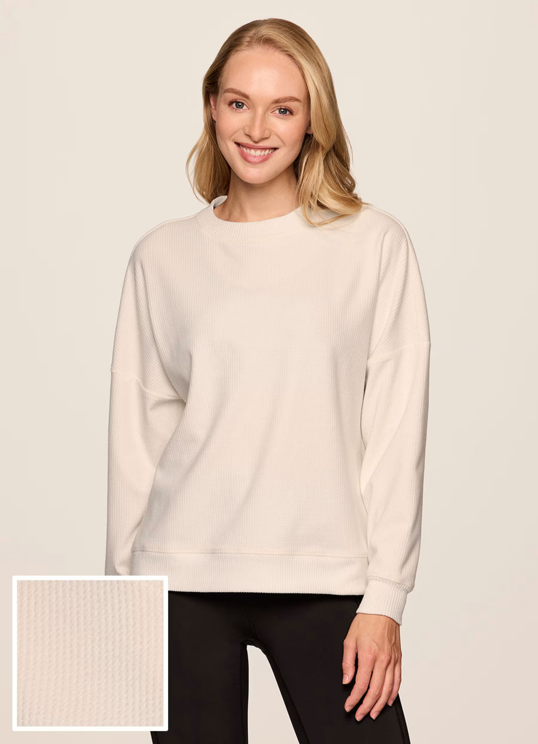 Off Days Relaxed Waffle Knit Sweatshirt - RBX Active | RBX Active