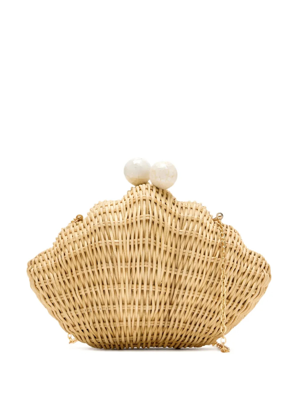 Poolside mini shell-shaped clutch - Neutrals | Farfetch Global