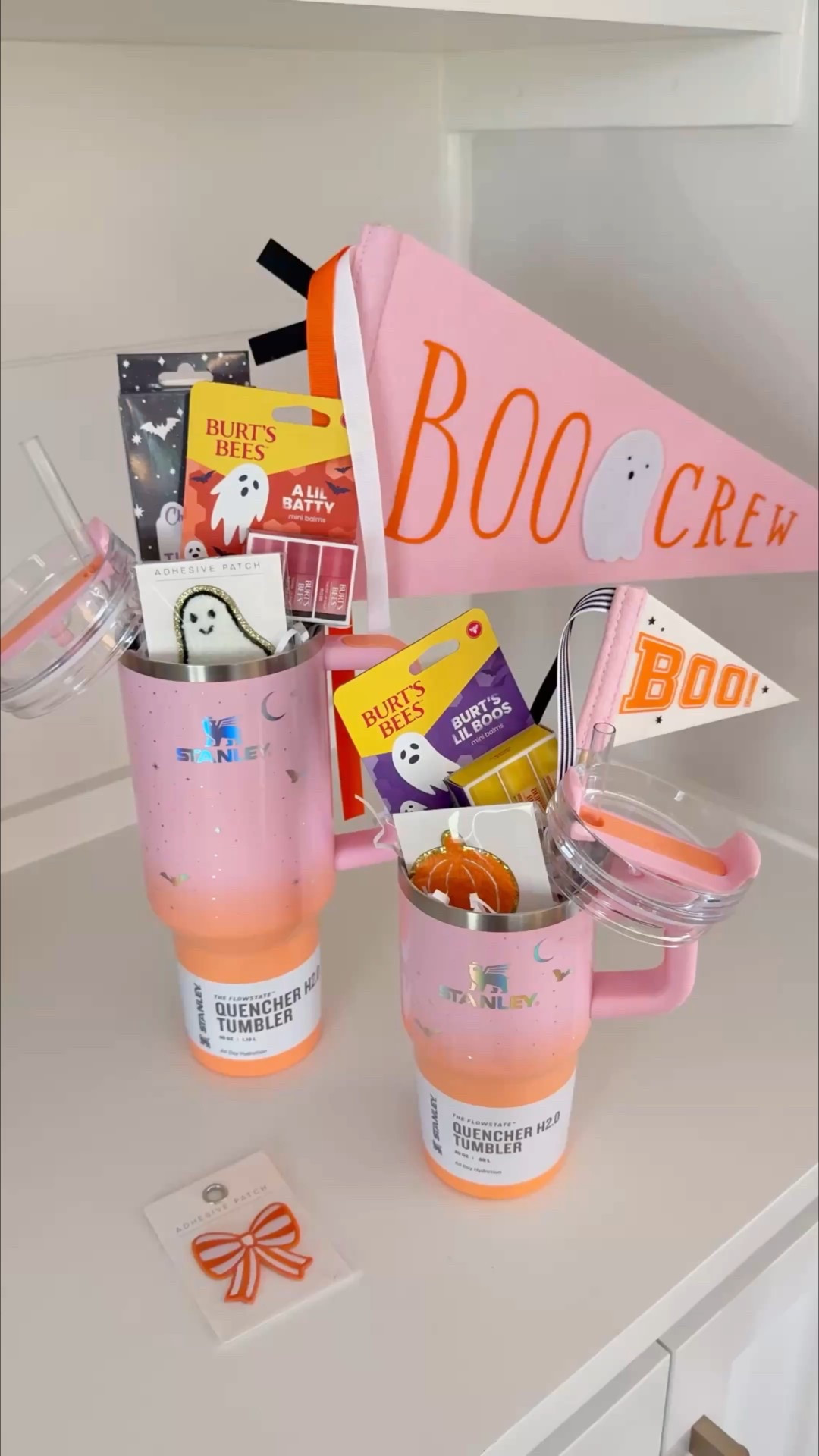 Target Halloween Stanley tumbler, target boo basket idea, mini burts bees lip balm, Halloween gift ideas, Halloween party favor, Halloween gifts, my minds eye Halloween

#LTKFamily #LTKParties #LTKHome