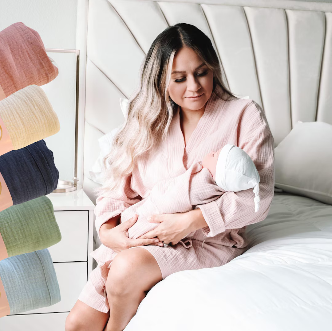 Maternity Robe and Swaddle, Baby Swaddle Blanket, Hospital Outfits, Mom and Me, Matching Swaddle ... | Etsy (US)