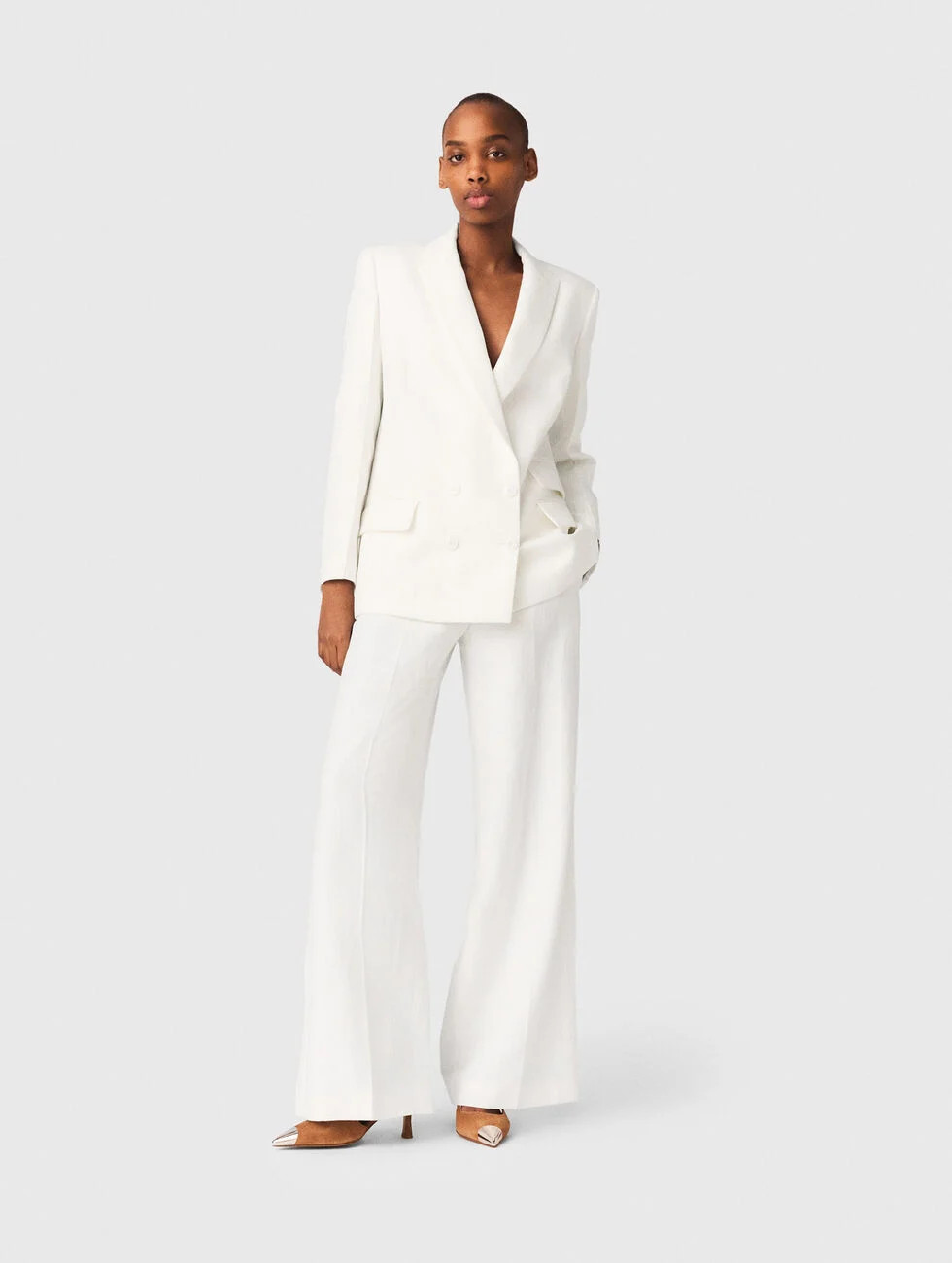 Double-breasted suit jacket White for Women | Maje | Maje US