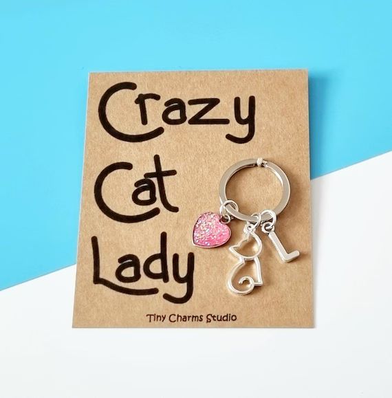 Crazy Cat Lady Cat Keyring, Personalized Cat Keyring, Cat Lover Gift, Cat Gift | Etsy (US)