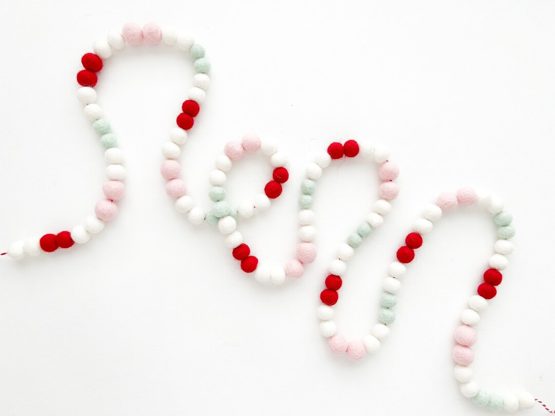 Shakira Patterson Holiday Mini Felt Ball Garland Collaboration 2022 - Bunting, Banner - @occasion... | Etsy (US)