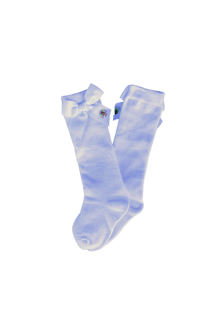 Embroidered Pastel Turkey Bow Socks | The Smocked Flamingo