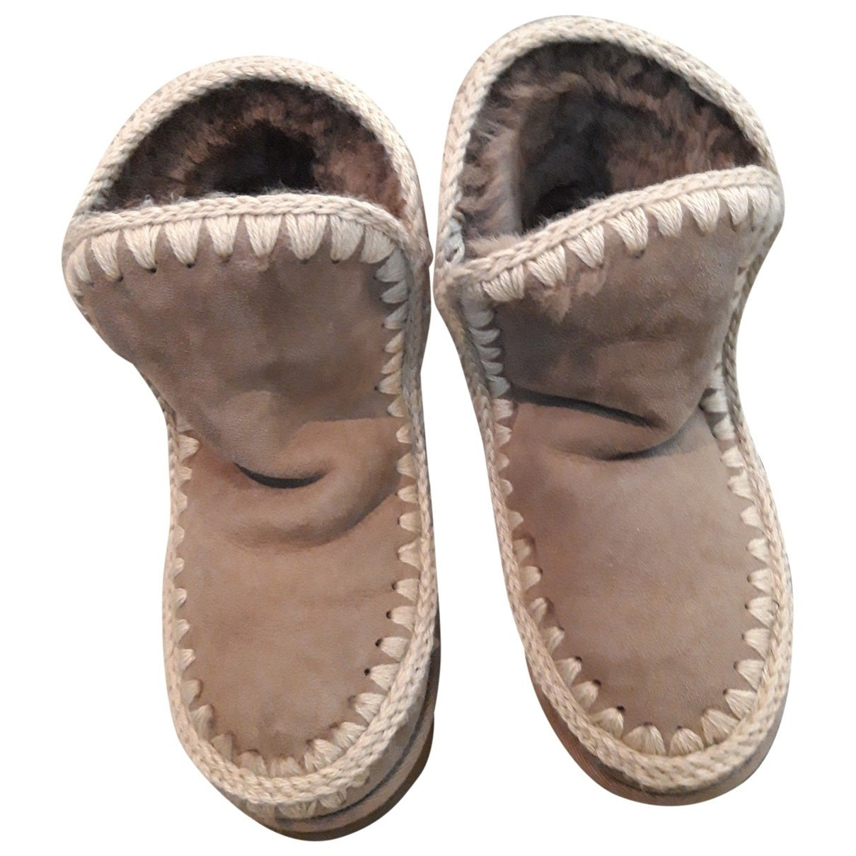 Mou Ecru Suede Ankle boots for Women 39 EU | Vestiaire Collective (Global)