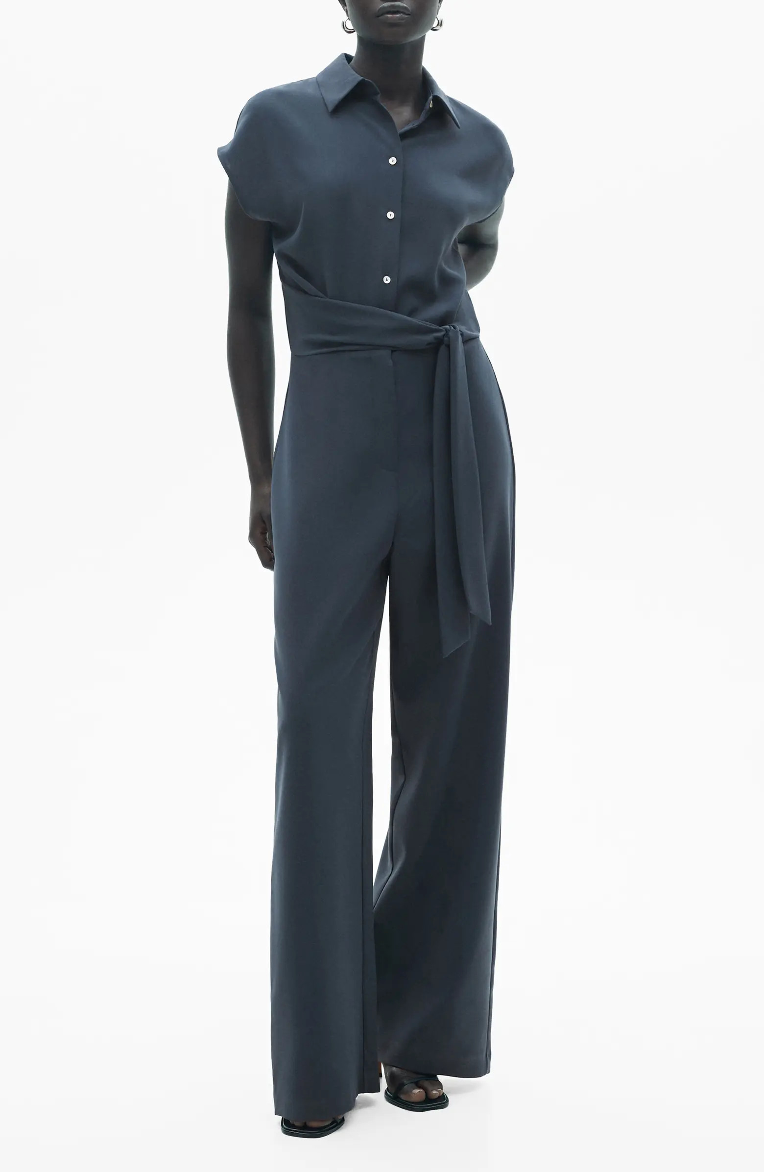 MANGO Tie Waist Jumpsuit | Nordstrom | Nordstrom
