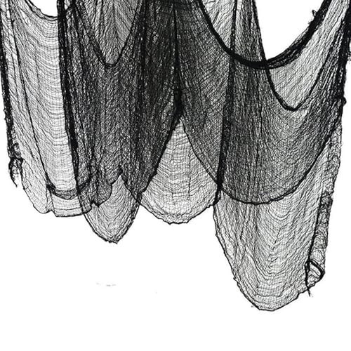 Halloween Creepy Cloth Black 200"x 80" (5x2m) Black Halloween Cloth for Outdoor Decorations,Handing Spooky Scary Fabric Gauze, Stretchy, Giant, for Yard, Doorways Entryways Windows Decor | Amazon (US)