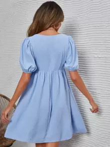 SHEIN Square Neck Puff Sleeve Dress
   SKU: sw2204142933807678      
          (30 Reviews)
     ... | SHEIN