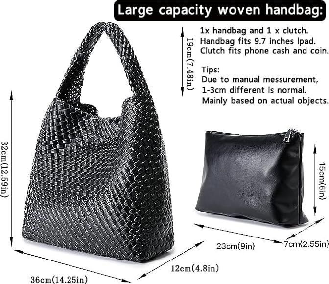 Tote Bag for Women Woven Tote Bag Woven Bag Woven Leather Bag Ladies Handbags Large Shoulder Bags... | Amazon (UK)