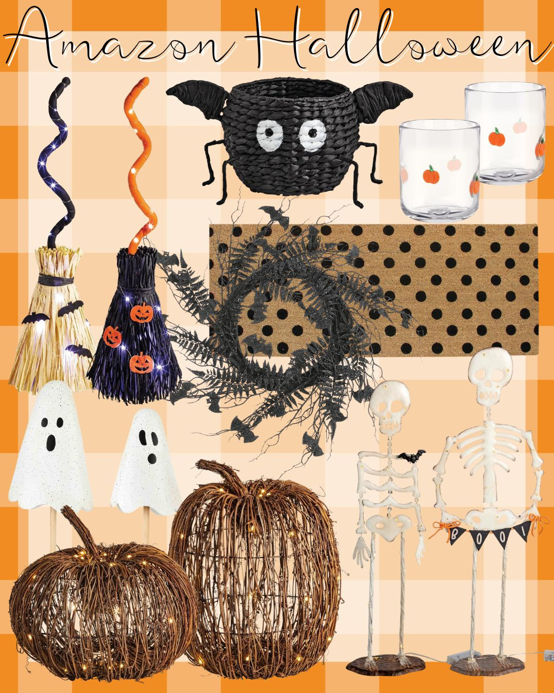 halloween home decor | fall porch ideas | spooky season decorations | pumpkin glassware | preppy halloween style | light up pumpkins | #fallhomedecor #spookyseasonvibes #halloweendecorating #halloweenvibes #holidayhomefinds #halloweenstyle 

 #LTKSeasonal #LTKHome