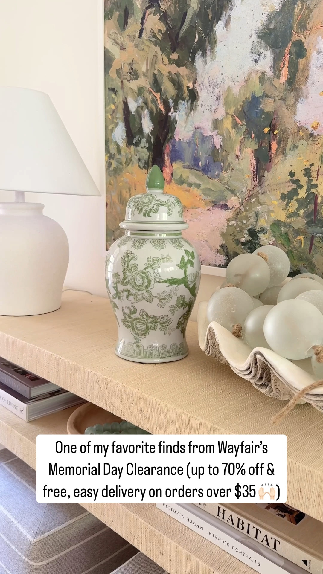 @Wayfair’s Memorial Day Clearance is on NOW with up to 70% off plus free & easy delivery on orders over $35. This gorgeous ginger jar with vintage floral design is one of my favorite finds.😍 It looks beautiful on a shelf or furniture piece as-is but also try this summer styling tip: Remove the lid and add these beautiful faux hydrangeas (another Memorial Day Clearance favorite!) to create a simple, yet stunning coffee table decor piece. I’ve linked my jar and faux hydrangeas plus several other favorite home decor pieces to grab now while you can get them at a great price!  🙌🏻#Wayfair #WayfairPartner

#LTKFindsUnder100 #LTKHome #LTKSaleAlert
