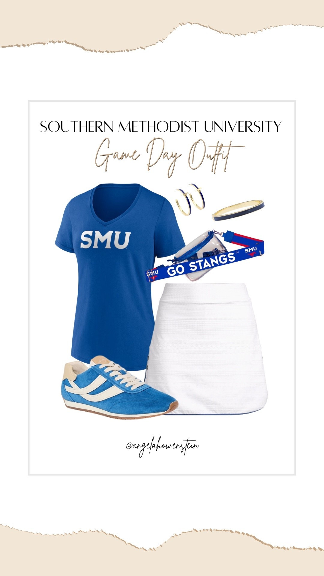 Game day ready with Mustang pride! 💙❤️ From the perfect tee + skirt combo to stadium-approved accessories, this look makes cheering on SMU stylish and comfortable. Go Stangs! 🐎

#GameDay #SMU #CollegeOOTD #LTKGameDay #LTKFinds



#LTKStyleTip #LTKActive #LTKShoeCrush