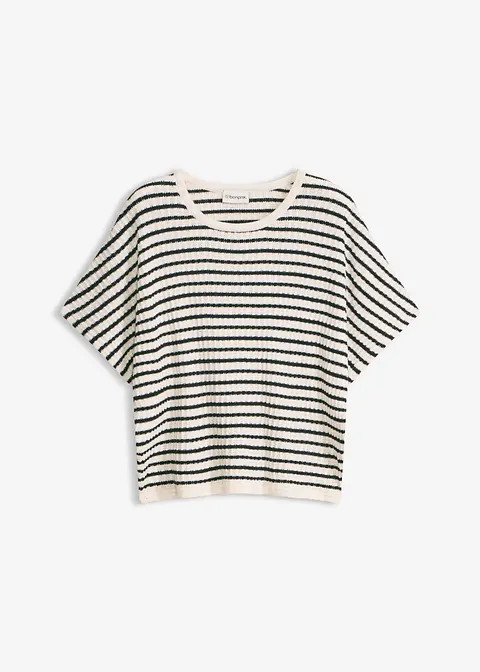 Strickshirt aus luftigem Leinen-Mix | Bonprix DE