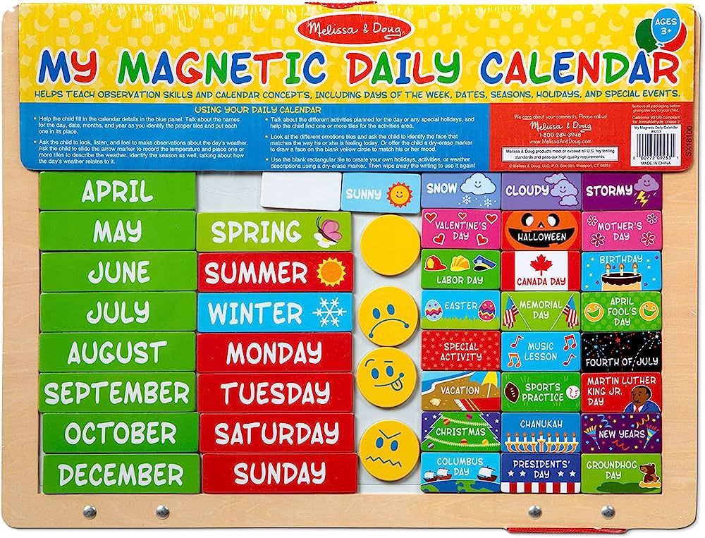 Melissa & Doug My First Daily Magnetic Activities Calendar For Kids, Weather And Seasons Calendar... | Amazon (US)