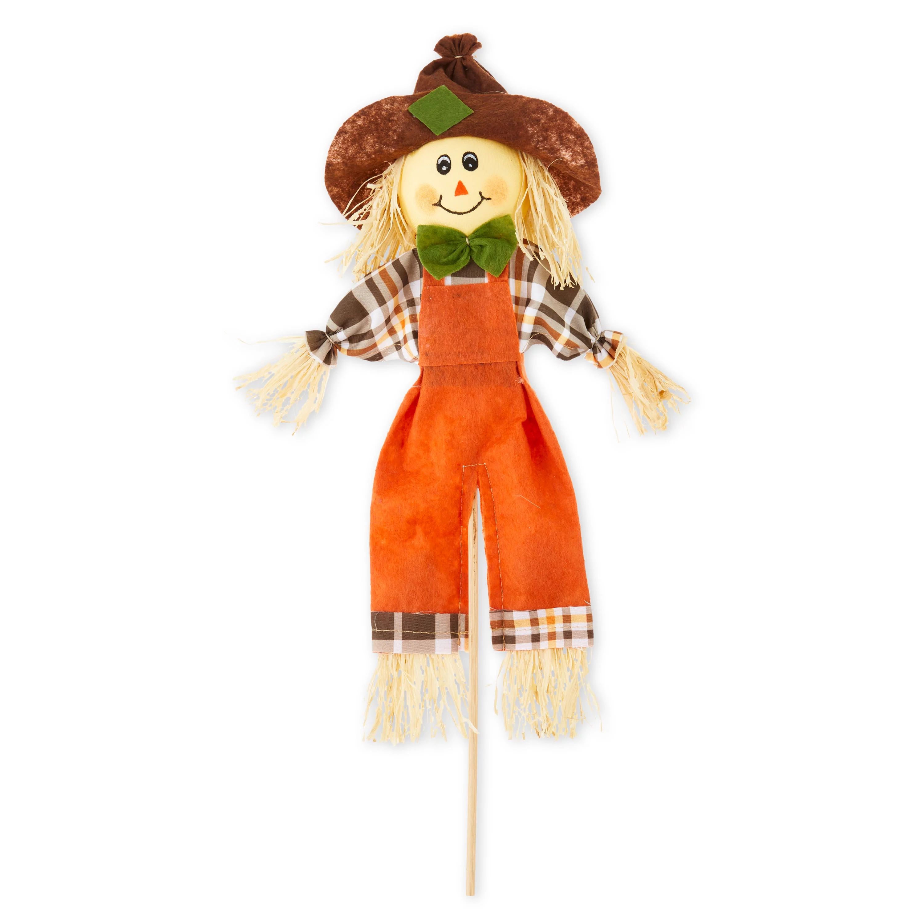 Harvest Scarecrow Pick Decoration, Orange and Green, 14 in, by Way To Celebrate | Walmart (US)