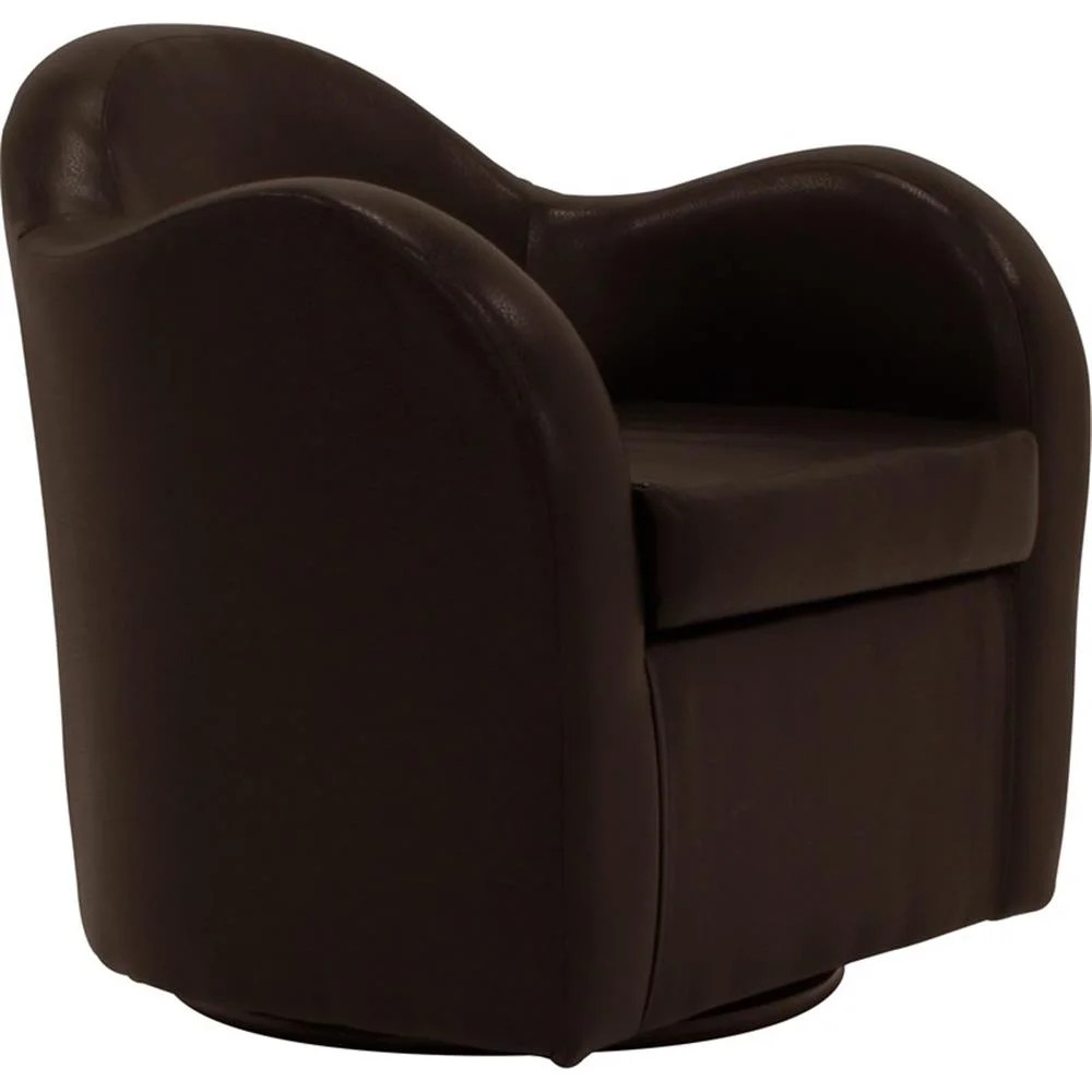 Fox Hill Trading Big Max 19"H Rodeo Fabric Swivel Barrel Chair in Brown | Walmart (US)