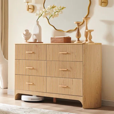 Fluted 6 Drawer Dresser For Bedroom | Wayfair North America