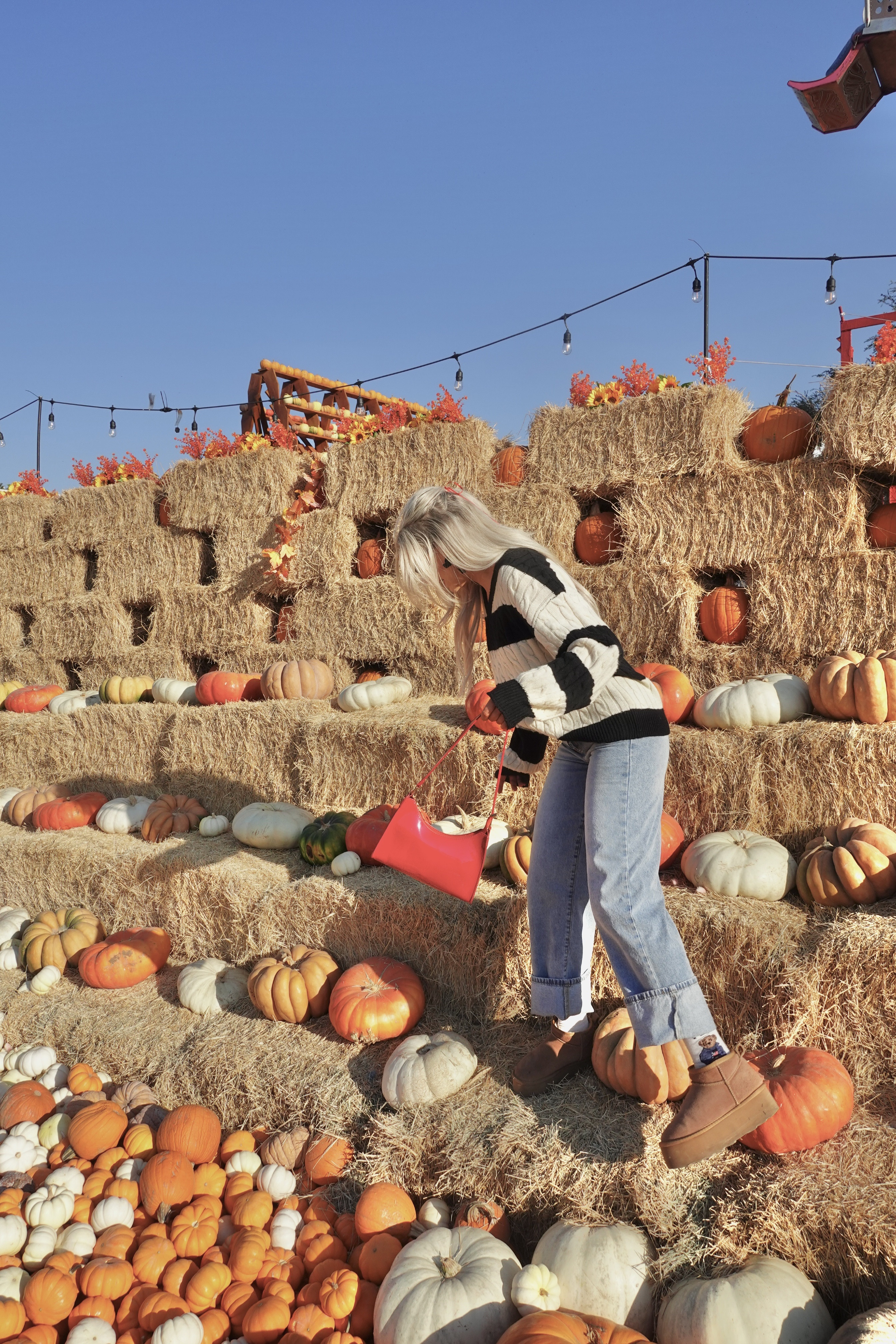 Finding the pick of the patch 🎃

Sweater size small
Jeans size 2
Boots size 6 (recommended to size down 1/2 size)

Pumpkin patch outfit, Texas fall, fall fashion trends, fall sweaters, sweater weather, striped sweater, fall trends, fall red, Ralph Lauren polo Americana bear socks, platform boots, Ugg platform boots, red handbag, brown winter boots, cuffed jeans, hair bows, hair bow hairstyles, pumpkin patch aesthetic, fall styles, fall outfits

#LTKStyleTip #LTKSeasonal #LTKBeauty