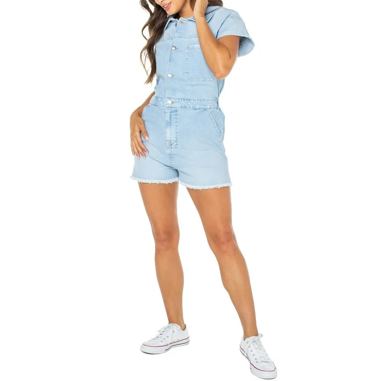 Celebrity Pink Women's Juniors Frayed Hem Boilersuit | Walmart (US)