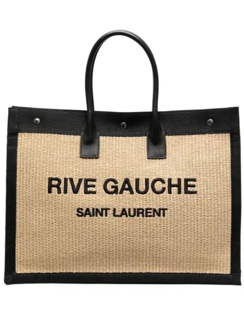 SAINT LAURENT Rive Gauche Straw Tote Bag - Farfetch | Farfetch Global