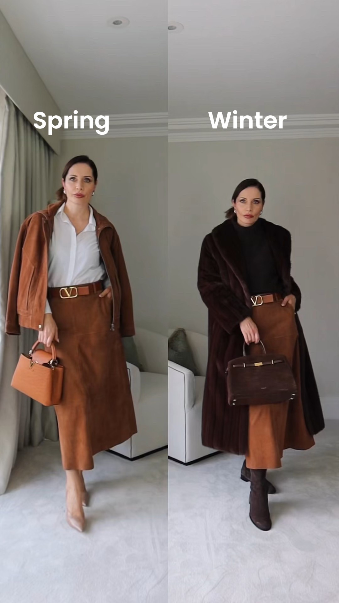 Suede skirt two ways, styled for winter and spring
With funnel neck suede jacket and winter faux fur coat #funnelneck #suede

#LTKSeasonal #LTKWorkwear #LTKOver40