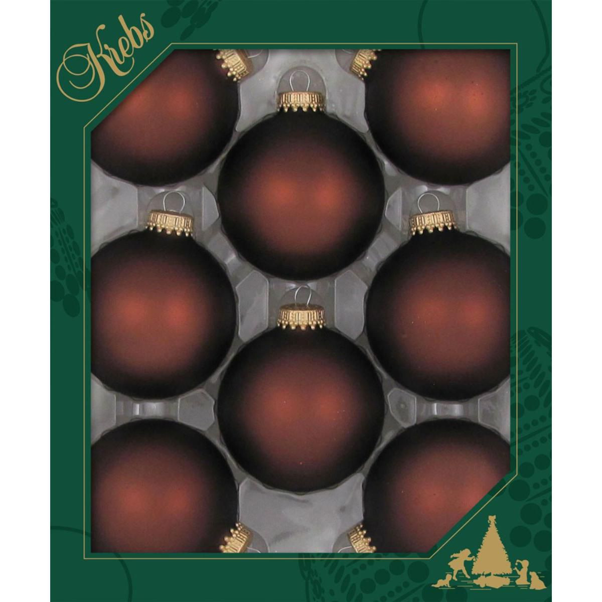 Christmas by Krebs 8ct Mustang Brown Matte Glass Christmas Ball Ornaments 2.5" (67mm) | Target