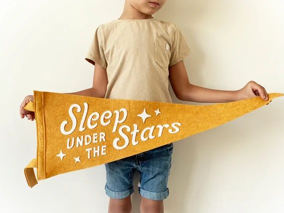 Wool Felt Pennant Flag  Sleep Under the Stars  Kids Vintage - Etsy | Etsy (US)