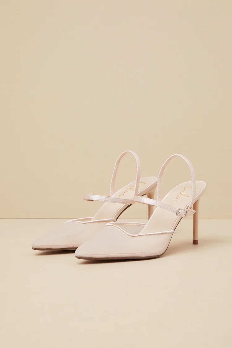 Zylla Light Nude Mesh Pointed-Toe Pumps | Lulus