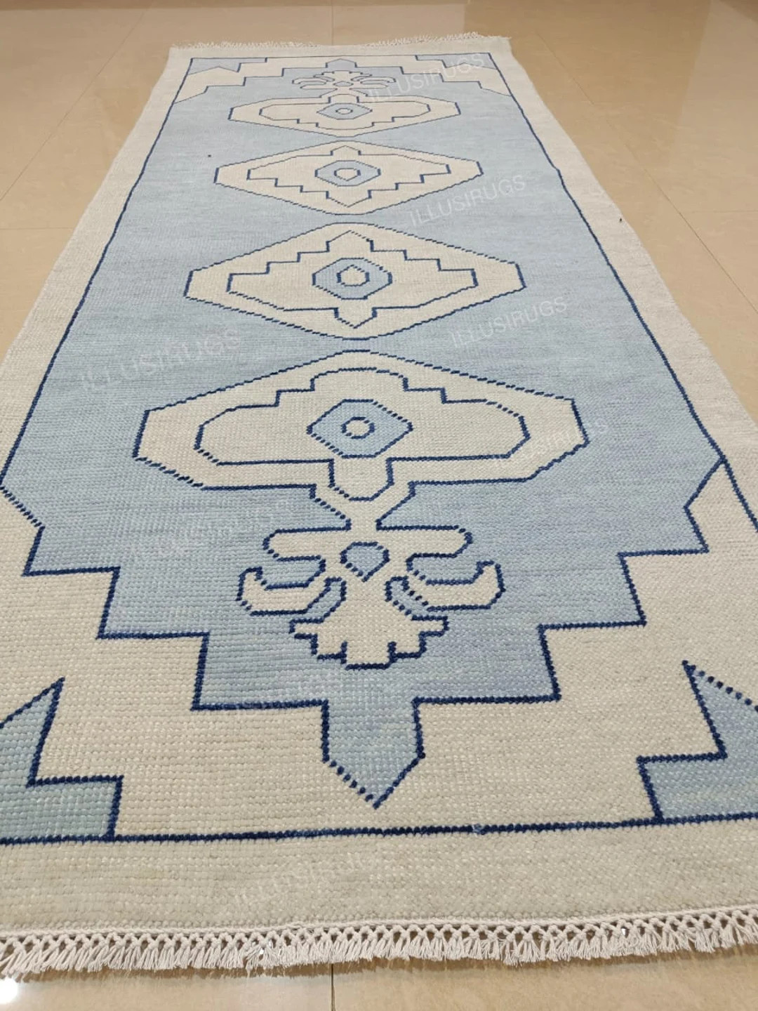 Beautiful Area Rug Silver Blue Modern Oushak Rug Muted Turkish Knot Carpet Hand Knotted Wool Rugs... | Etsy (US)