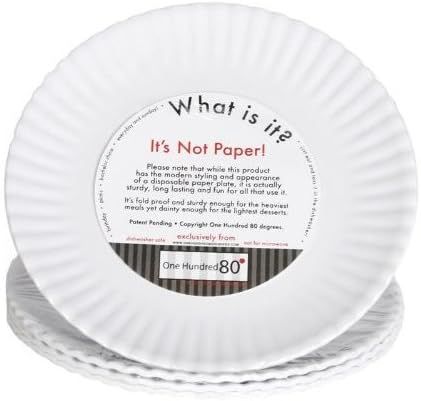 "What Is It?" Reusable White Appetizer or Dessert Plate, 6 Inch Melamine, Set of 4 | Amazon (US)