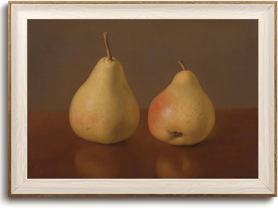 KISSFOX Framed Wall Art Vintage Wall Decor Pear Canvas Art Fall Pictures Fruit Paintings Still Li... | Amazon (US)