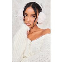White Boucle Faux Fur Ear Muffs | PrettyLittleThing UK