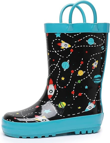 WTW Toddler and Kids Rain Boots with Easy-On Handles, Unisex-Child Waterproof Rubber Rain Boots i... | Amazon (US)