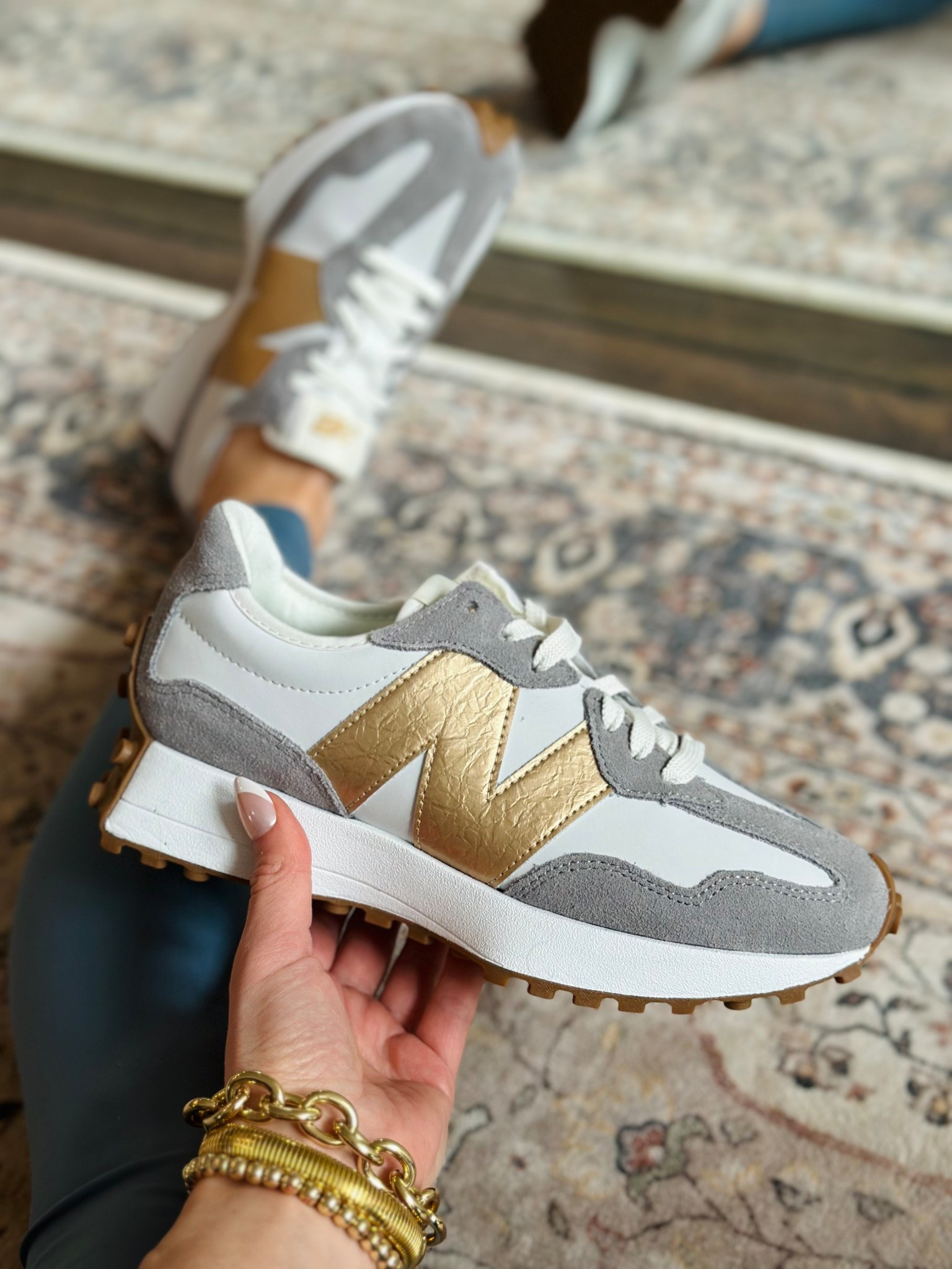 New sneaker obsession alert! These fit tts. I just love the metallic gold 😍

New balance, spring shoes 

#LTKSaleAlert #LTKootd #LTKActive