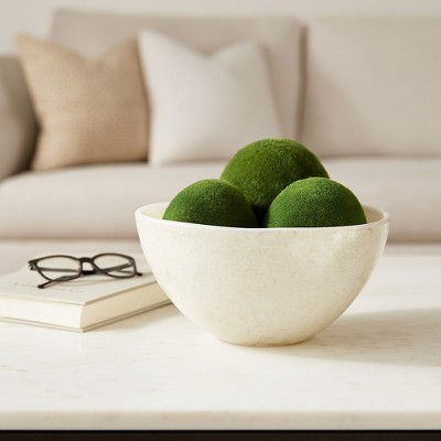 Decorative Glass Decorative Bowl for Coffee Table - Elegant Centerpiece Table Decorations and Living Room for Home Decor Accents -6", Ivory | Target