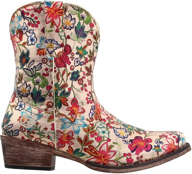 ROPER Womens Ingrid Floral Metallic Snip Toe Casual Boots Ankle Low Heel 1-2" - Multi       
    ... | Amazon (US)