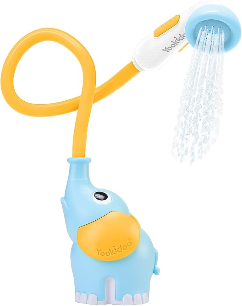 Yookidoo Baby Bath Shower Head - Elephant Water Pump with Trunk Spout Rinser - Control Water Flow... | Amazon (US)