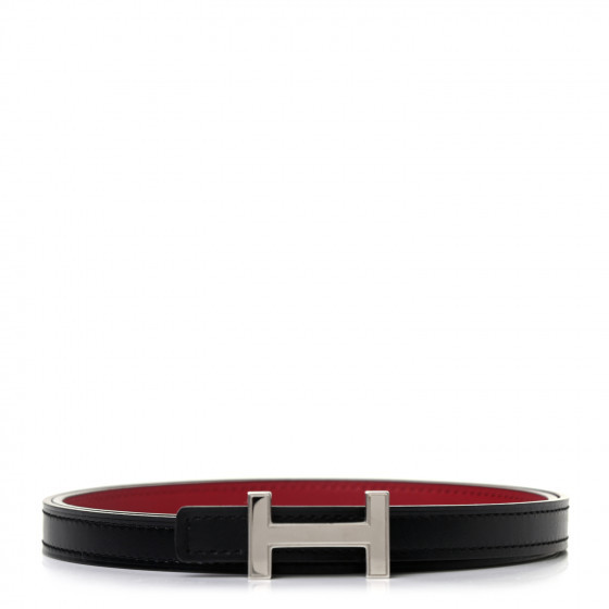 HERMES Swift 13mm Focus Belt 75 Black Rouge Grenat | Fashionphile