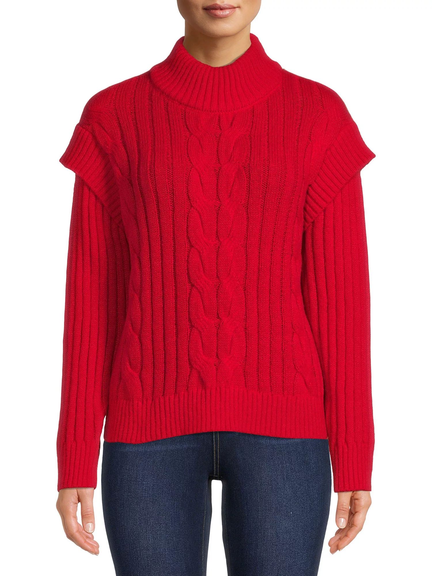 Time and True Women's Mock Neck Sweater | Walmart (US)