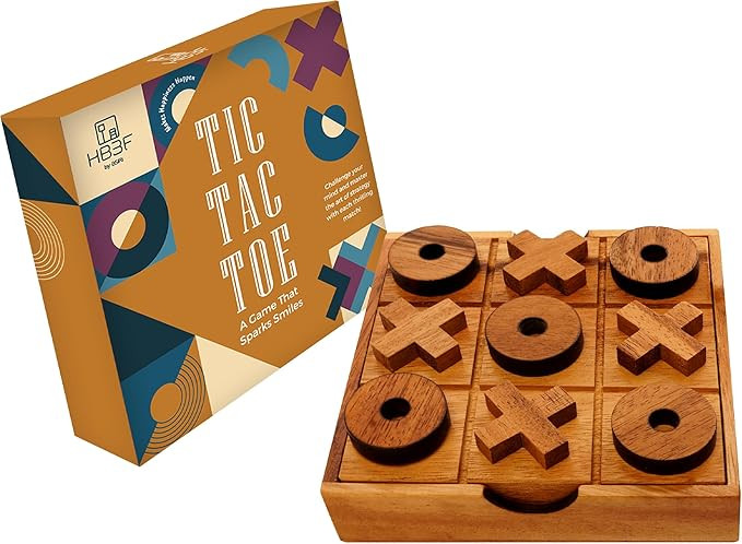 BSIRI Wooden Tic Tac Toe Game - Brain Teaser Puzzles for Adults and Unique Gifts for Kids, Coffee... | Amazon (US)